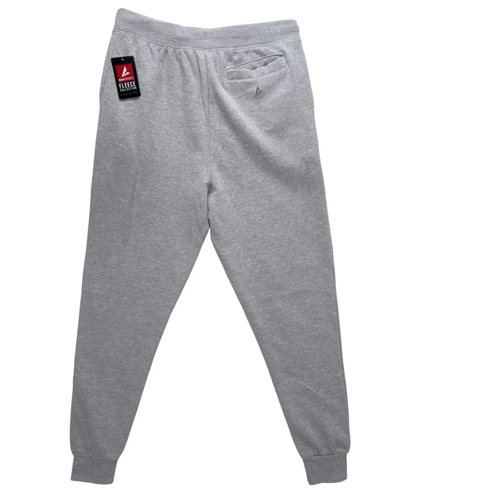 BSN Sports Mens Large Fleece Jogger NWT Gray Athleisure Loungewear Sporty